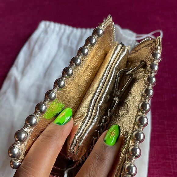 ZARA Metallic Gold Studded Crossbody Clutch - Picture 3 of 8